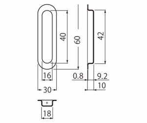 シロクマ アクティ長戸引手60ミリクローム 1個 MB-1