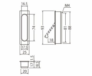 シロクマ 長角形堀込引手純金 1個 MZ-7