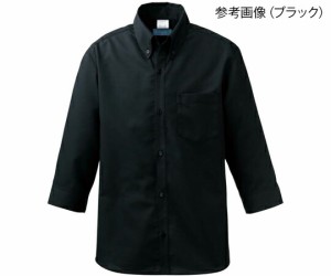 KAZEN メンズシャツ七分袖　ブラック　3L 1枚 614-05 3L