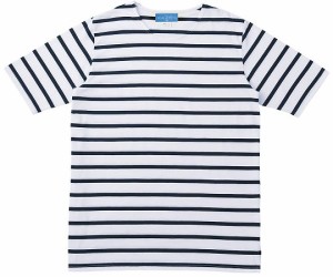 KAZEN ボーダーTシャツ　ホワイトxネイビー　L 1枚 HM22-40 L