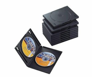 エレコム DVDトールケース 両面収納(10枚パック・ブラック) CCD-DVD06BK 1パック(10枚入)
