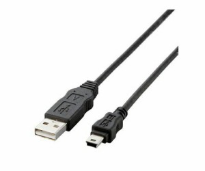 エレコム RoHS対応USBケーブル A-ミニB 1.0m ブラック USB-ECOM510 1パック