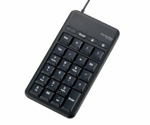 エレコム 有線テンキーボード Lサイズ メンブレン 高耐久 USBハブ付 ホットキー付 ブラック TK-TCM015BK 1パック