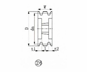 EVN ブッシングプーリー SPZ 200mm 溝数5 SPZ2005 1個