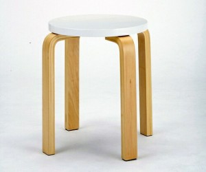 アール・エフ・ヤマカワ 木製丸椅子 ホワイト Z-SHSC-1WH 1個