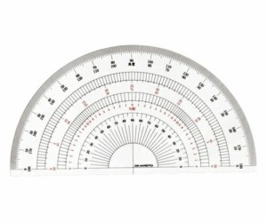 岡本製図器械 分度器 半円 180mm 1枚 B-18