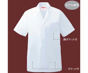 KAZEN 男子衿付調理衣　半袖　白　M 1枚 312-30 M
