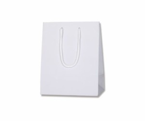 シモジマ HEIKO 紙袋 プレーンチャームバッグ 20-12 スノーホワイト 10枚 1パック(10枚入) 005360310