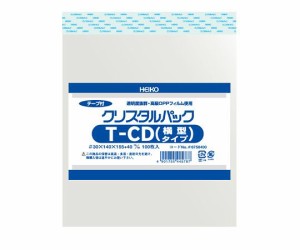 シモジマ HEIKO OPP袋 クリスタルパック T-CD(横型) (テープ付き) 100枚 1パック(100枚入) 006758400