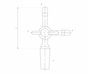 旭製作所 摺付三方コック型 オス PTFEコック 1個 2452-1L