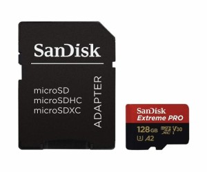サンディスク ExtremePro microSDXCメモリカード(128GB、UHS-I、U3、V30、A2) 1個 SDSQXCY-128G-GN6MA