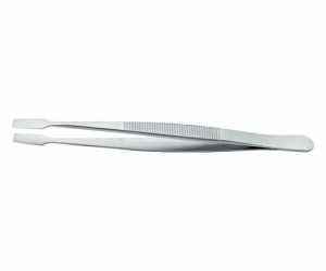 IDEAL-TEK 耐酸耐磁ステンレスピンセット　120mm　先平型タイプ・ハンドルギザ付 1本 34A-SA-1-IT