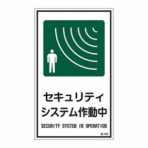 日本緑十字社 イラストステッカー標識 「セキュリティシステム作動中」 貼125 1組(10枚入) 047125