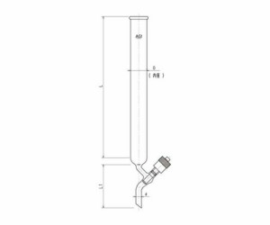 旭製作所 高真空グリースレスバルブ付クロマトカラム 1個 3808-15/1000V