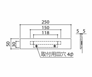 神栄ホームクリエイト 一般室名札 (平付型) 幅250×高50mm 無地 1個 SK-630-3