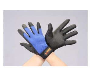 エスコ 手袋(ポリウレタン/黒・青) [L] EA353BG-77 1双