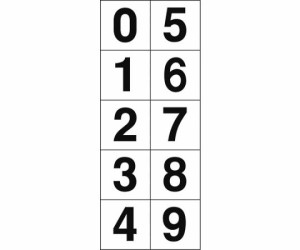 トラスコ中山 数字ステッカー 30×30 「0〜9」連番 白地/黒文字 1枚入 TSN-30-10 1枚／組