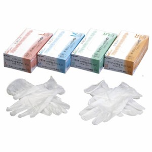 エクセレントプラスチック手袋PF M PVC-100（100マイイリ） 1箱 三興化学工業 23-3141-0002　PVC-100(100マイイリ)