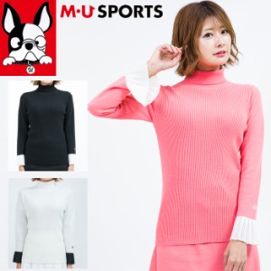 MU SPORTS MUスポーツ レディース タートルネック ニット セーター 全3色 4サイズ ゴルフ ゴルフウエア