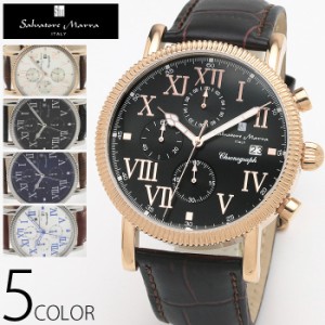 クロノグラフ 腕時計 メンズ 1年保証 全5色 正規 Salvatore Marra サルバトーレ マーラ クロノグラフ 腕時計 BOX 保証書付 W0813
