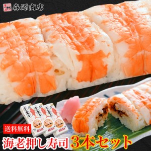 これは旨い！大起水産 冷凍押し寿司 海老 3本セット 8貫入x3（計24貫）送料無料 冷凍便 冷凍食品 すし えび エビ お寿司 食品 グルメ 海