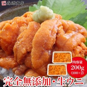 クーポンで3680円  プレミアム会員送料無料 無添加うに200g 100g×2パック 究極Aグレード 生ウニ みょうばん不使用 完全無添加 お刺身用 