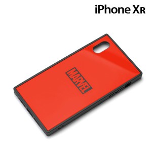 □ MARVEL iPhone XR（6.1インチ）用 ガラスハイブリットケース ロゴ/レッド PG-DCS622RD(メール便送料無料)