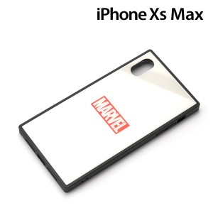 □ MARVEL iPhone XS Max（6.5インチ）用 ガラスハイブリットケース ロゴ/ホワイト PG-DCS631WH(メール便送料無料)