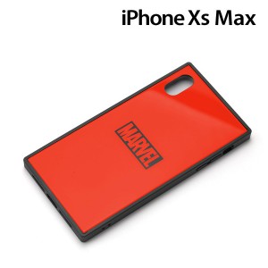 □ MARVEL iPhone XS Max（6.5インチ）用 ガラスハイブリットケース ロゴ/レッド PG-DCS632RD(メール便送料無料)