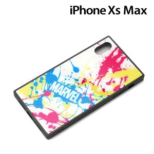 □ MARVEL iPhone XS Max（6.5インチ）用 ガラスハイブリットケース スプラッシュロゴ/ホワイト PG-DCS635WH(メール便送料無料)