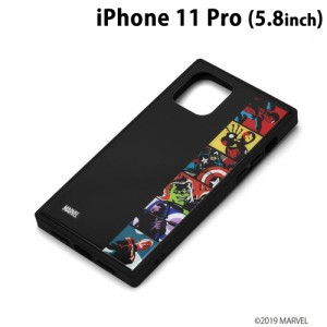 □ MARVEL iPhone11 Pro (5.8インチ) ガラスハイブリッドケース アベンジャーズ/ポップアート　PG-DGT19A12AVG (メール便送料無料)