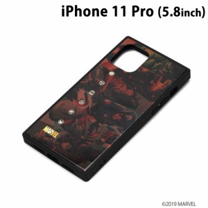 □ MARVEL iPhone11 Pro (5.8インチ) ガラスハイブリッドケース アベンジャーズ/ブラウン　PG-DGT19A13AVG (メール便送料無料)