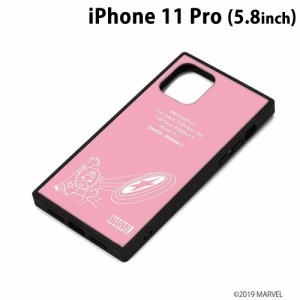 □ MARVEL iPhone11 Pro (5.8インチ) ガラスハイブリッドケース キャプテン・アメリカ/ピンク　PG-DGT19A16CTA (メール便送料無料)