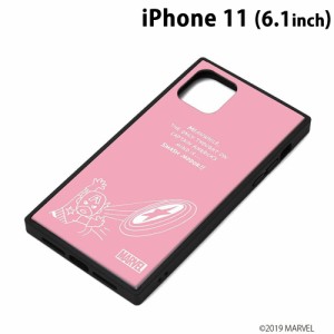 □ MARVEL iPhone11 (6.1インチ) ガラスハイブリッドケース キャプテン・アメリカ/ピンク　PG-DGT19B16CTA (メール便送料無料)