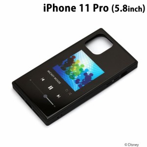 □ ディズニー iPhone11 Pro (5.8インチ) ガラスハイブリッドケース ミッキーマウス/ブラック　PG-DGT19A01MKY (メール便送料無料)