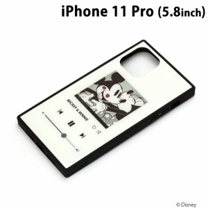 □ ディズニー iPhone11 Pro (5.8インチ) ガラスハイブリッドケース ミッキーマウス/ホワイト　PG-DGT19A02MKY (メール便送料無料)