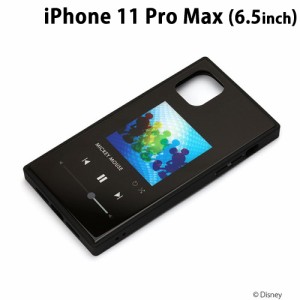 □ ディズニー iPhone11 Pro Max (6.5インチ) ガラスハイブリッドケース ミッキーマウス/ブラック　PG-DGT19C01MKY (メール便送料無料)