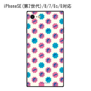 ペコちゃん iPhoneSE(第2世代)/8/7対応 スクエアガラスケース 総柄 PEKO-06B (激安メガセール！)