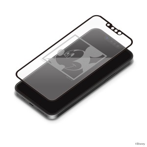 ディズニー iPhone 13/13 Pro用 抗菌液晶全面保護ガラス ミッキーマウス PG-DGL21K01MKY (メール便送料無料)