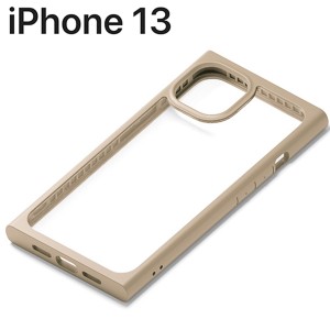 iPhone 13 用 ガラスタフケース スクエアタイプ ベージュ PG-21KGT07BE (メール便送料無料)