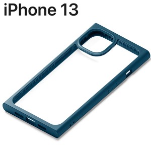 iPhone 13 用 ガラスタフケース スクエアタイプ ネイビー PG-21KGT08NV (メール便送料無料)