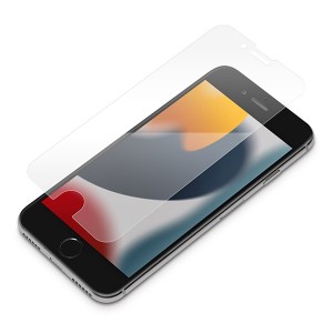 iPhone SE3/SE2/8/7/6s/6 液晶全面保護ガラス ブルーライト低減/光沢 PG-22MGL08FBL (メール便送料無料)
