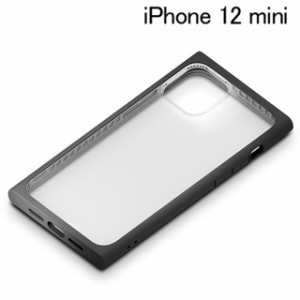 iPhone 12 mini用 ガラスタフケース スクエアタイプ ブラック PG-20FGT05BK (メール便送料無料)