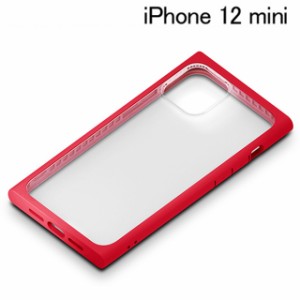 iPhone 12 mini用 ガラスタフケース スクエアタイプ レッド PG-20FGT06RD (メール便送料無料)