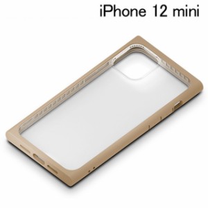iPhone 12 mini用 ガラスタフケース スクエアタイプ ベージュ PG-20FGT07BE (メール便送料無料)