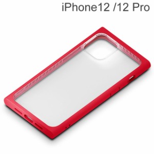 iPhone 12/12 Pro用 ガラスタフケース スクエアタイプ レッド PG-20GGT06RD (メール便送料無料)