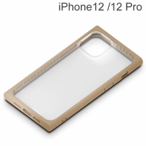 iPhone 12/12 Pro用 ガラスタフケース スクエアタイプ ベージュ PG-20GGT07BE (メール便送料無料)