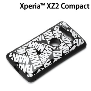 □ マーベル Xperia XZ2用 compact (SO-05K) ハイブリッドタフケース ロゴ ブラック　PG-DXP450MVL【メール便送料無料】