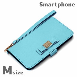 ☆ 各種スマートフォン対応 多機種対応 マルチフリップカバー (M) for girls M ブルー　PG-MFPM11BL 【手帳型/汎用】