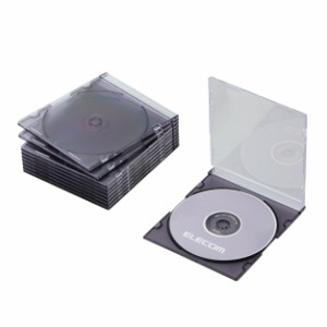 【送料込】 CD/DVDスリムプラケース/1枚収納/10パック/クリアブラック / エレコム株式会社